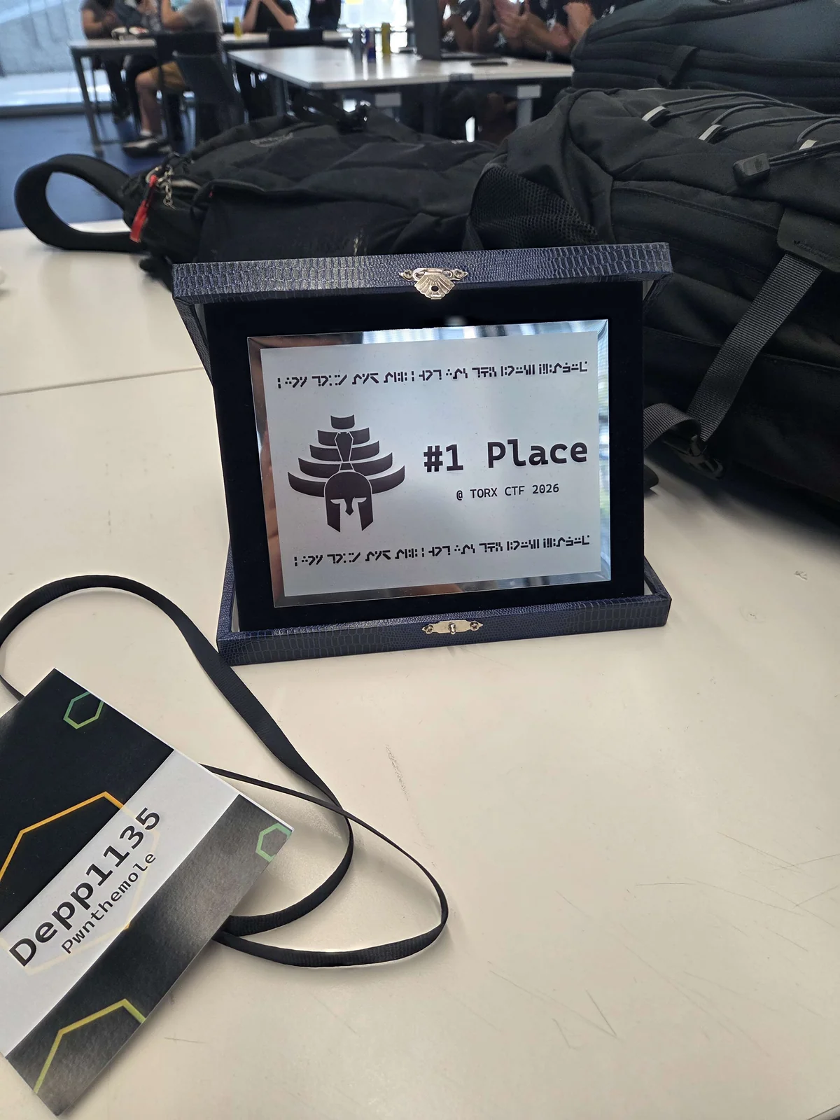 TORX CTF 2026 first-place plaque